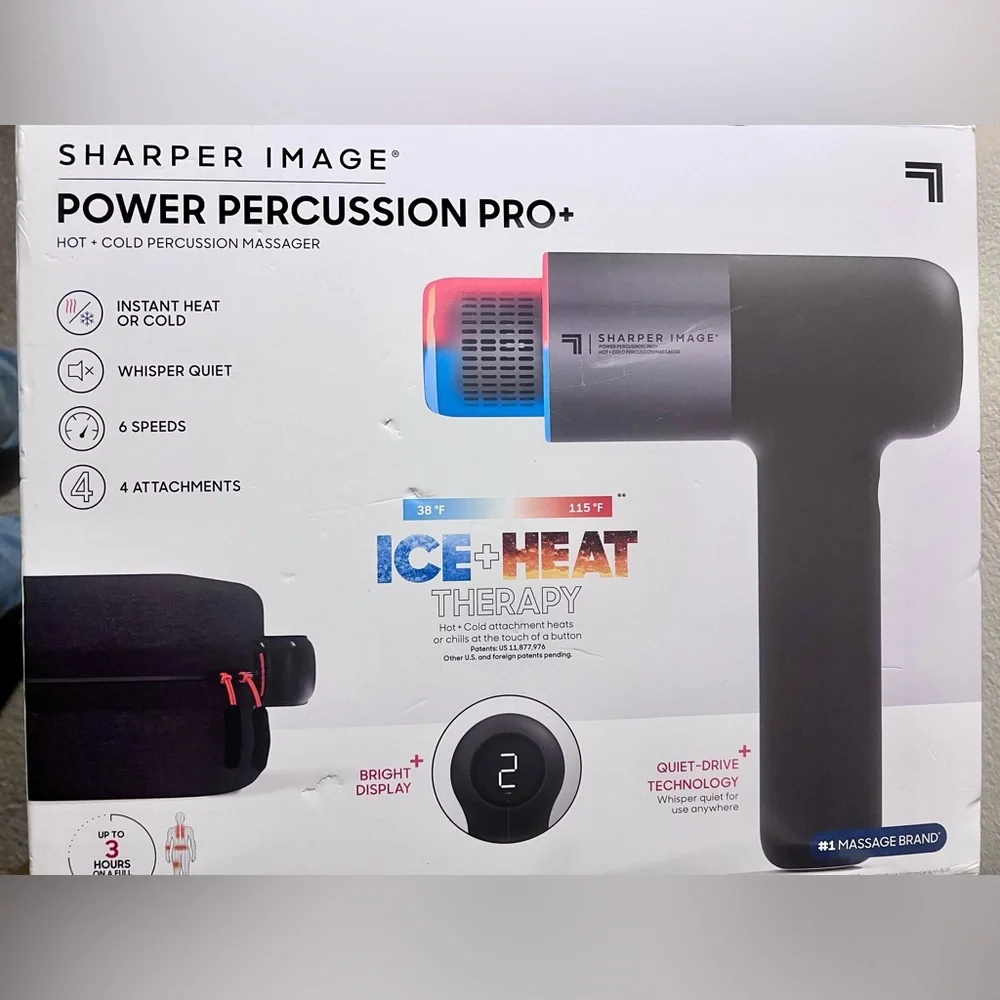 Sharper Image Pro+ Hot & Cold Percussion Massage Gun- 6 Speeds | Case |Open Box - Picture 2 of 10